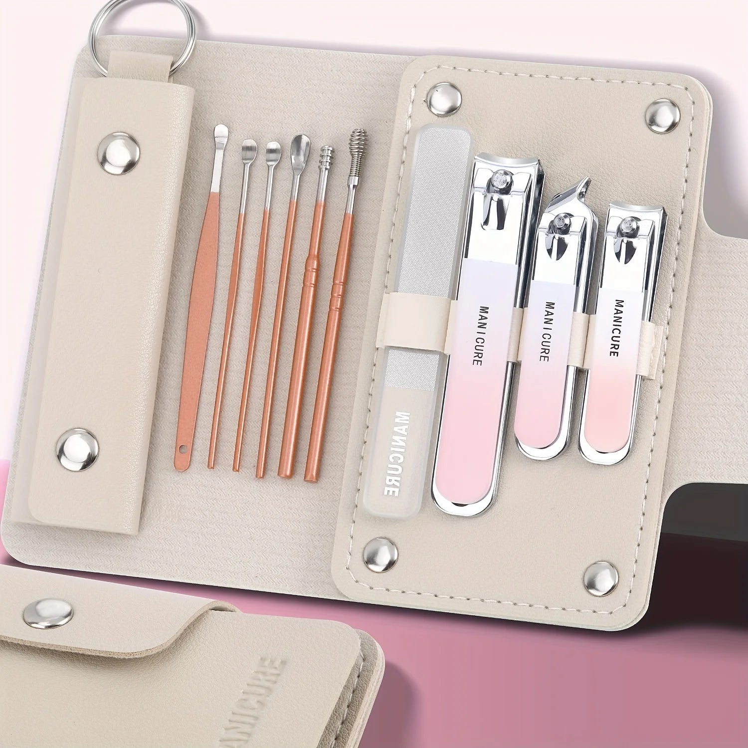 6-9 Pcs Manicure Set With Leather Case Professional Gift set
