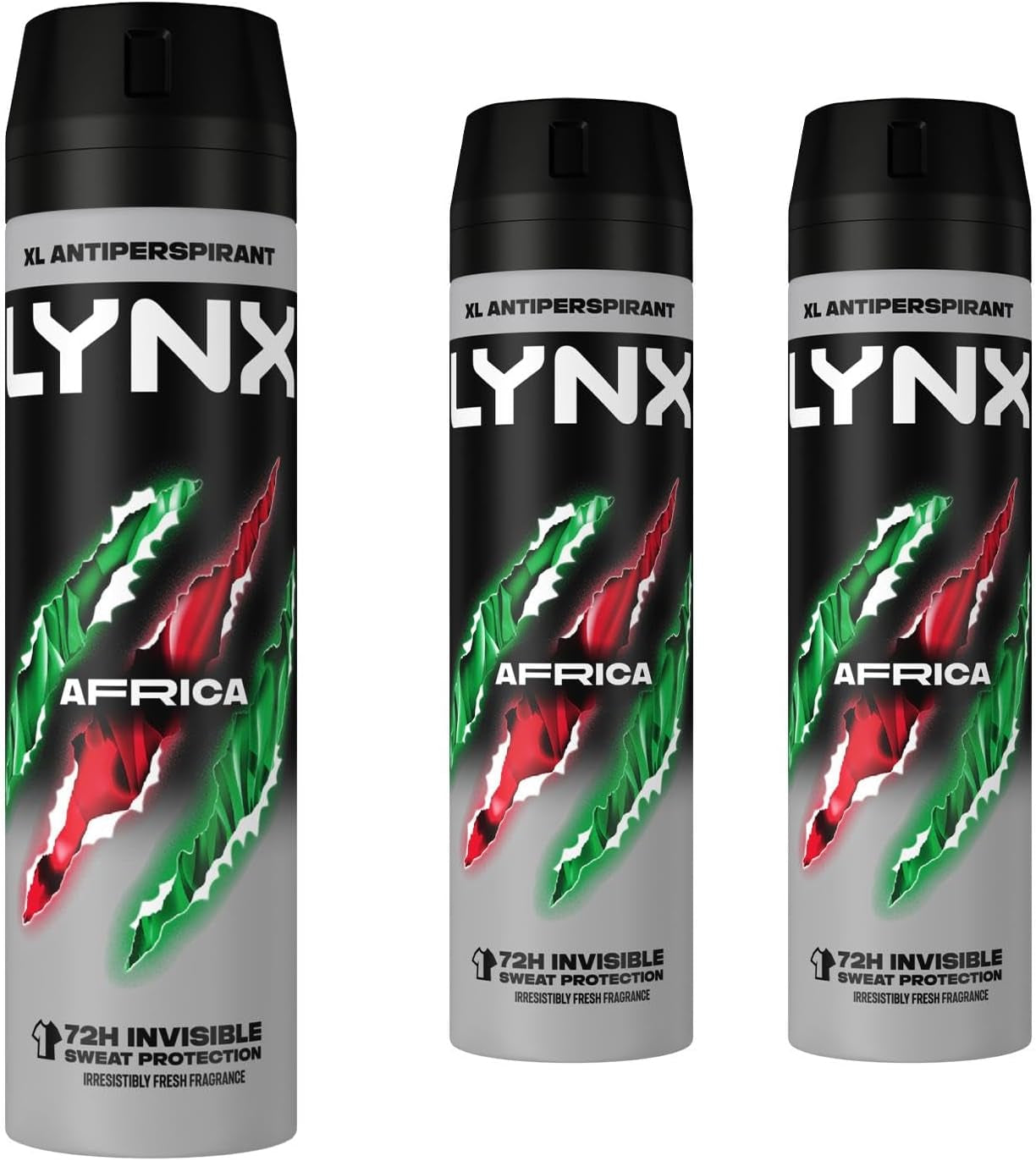 Lynx Africa 72 Hour Protection against Odour and Wetness Anti-Perspirant Deodorant Spray No Fuss Aerosol for All-Day Freshness 200 Ml Pack of 3 - Packaging May Vary