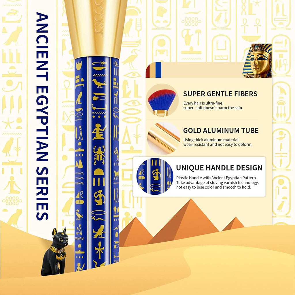 Makeup Brushes  19 Pcs Make up Brush Professional Synthetic Makeup Brush Set Kabuki Foundation Blending Face Powder Blush Concealers Eyeshadow Fan Make up Brushes Set, Ancient Egyptian Series