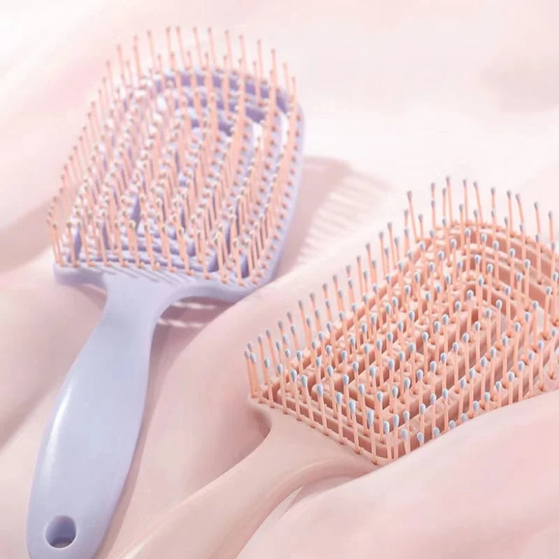 1Pcs Elastic Massage Comb Hollow Out Hair Brush Scalp Massage Comb