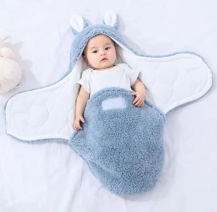 Super Soft Baby Sleeping Bag Fluffy Fleece Newborn Swaddle Blankets