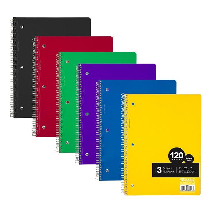 Notebooks , College Ruled - Random Colors